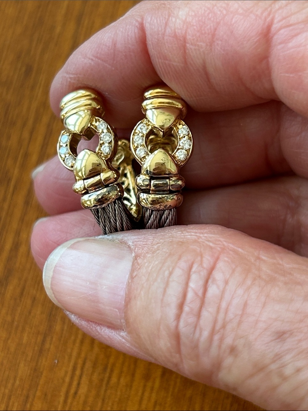 Philippe Charriol earrings and ring 18k yellow gold and diamonds - Picture 7 of 10